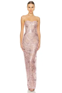 Bronx and Banco Giselle Maxi Dress in Blush Size S for rent on The Volte - image 1