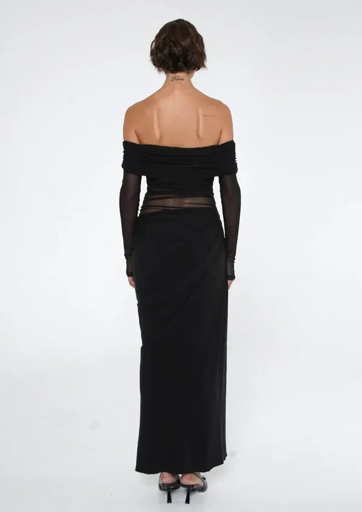 Benni - Yasmin Off Shoulder Maxi Dress - Black - Image 3