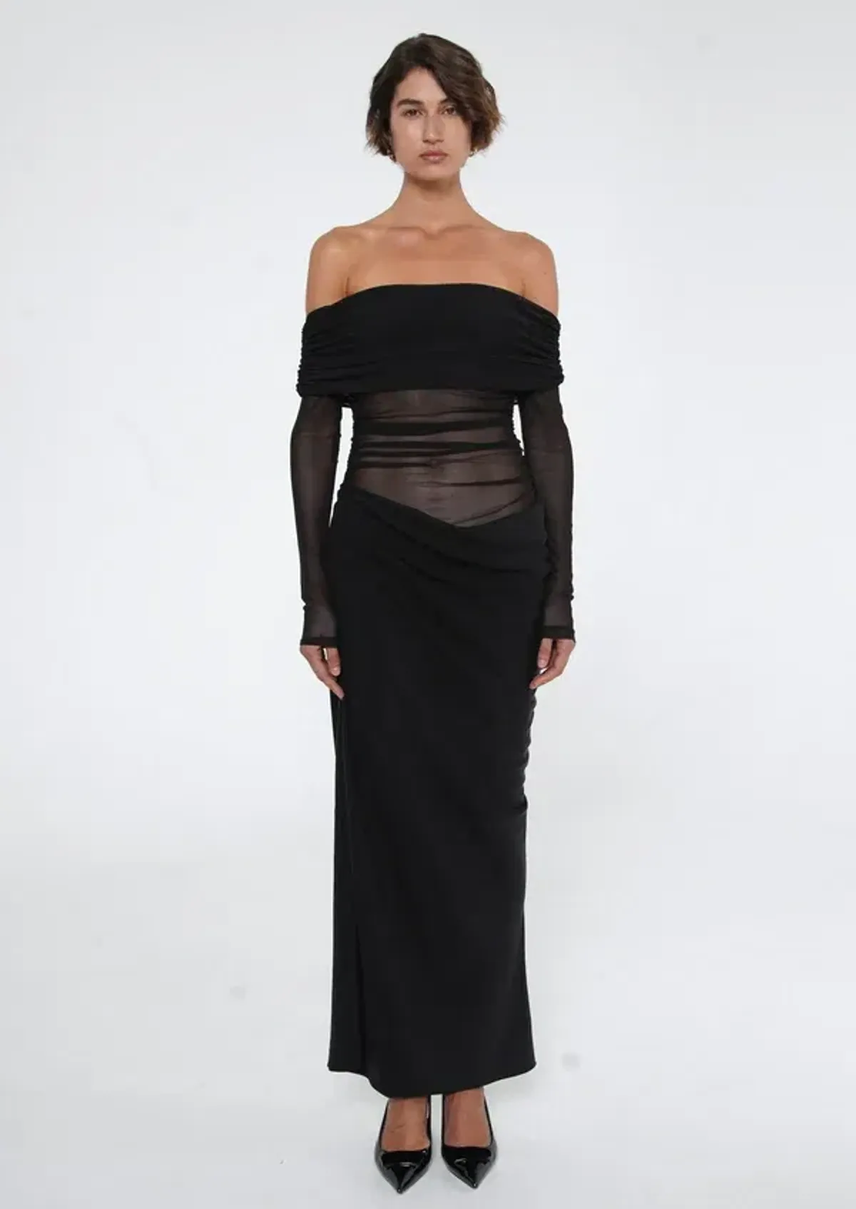 Benni - Yasmin Off Shoulder Maxi Dress - Black - Image 1