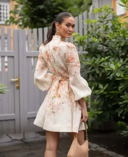 Zimmermann Illustration Buttoned Mini Dress Cream Size 1 for rent on The Volte - image 5