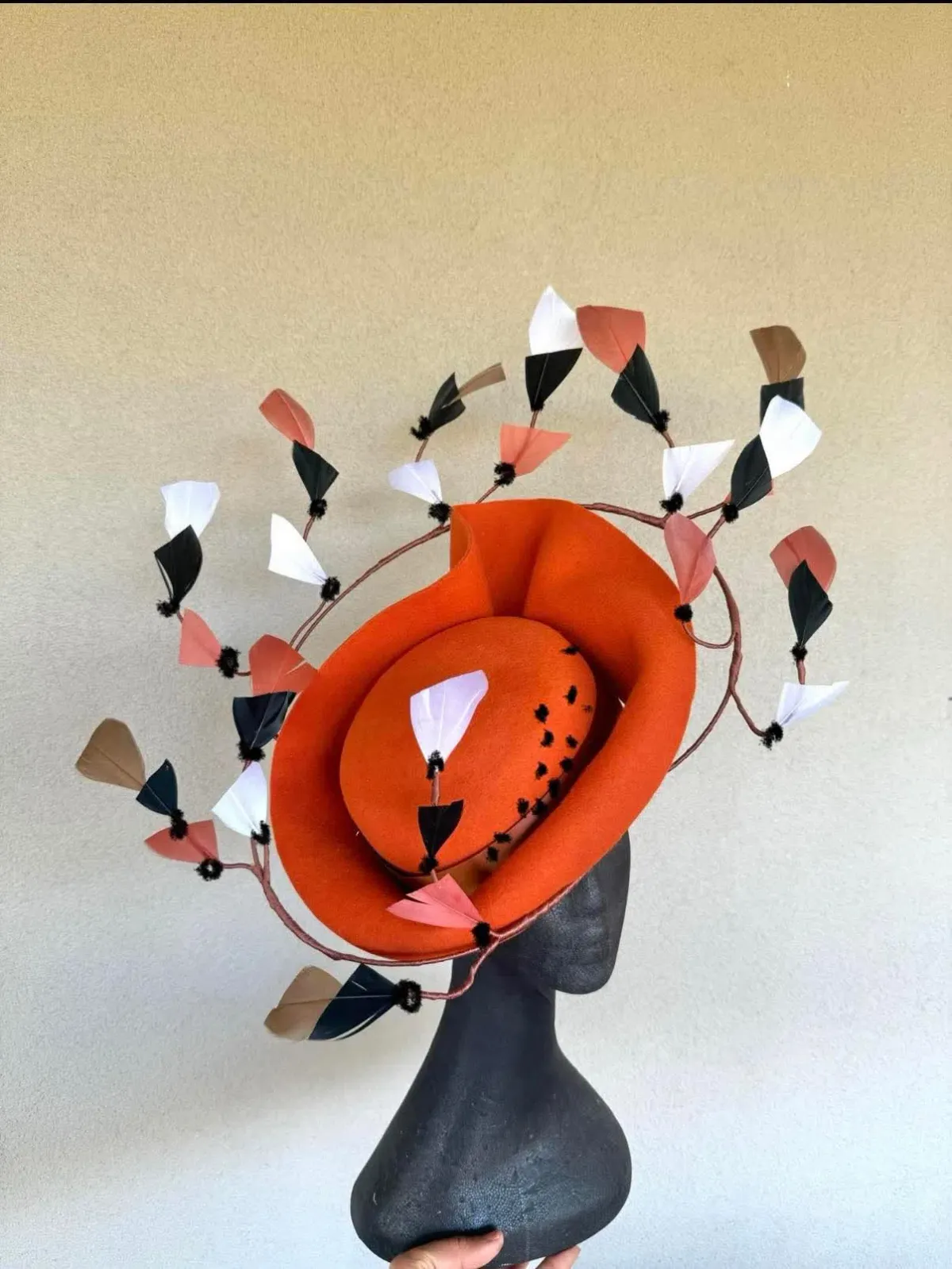 SONLIA CUSTOM MAXI DRESS WHITE/BROWN/ORANGE SIZE 12 - Image 3