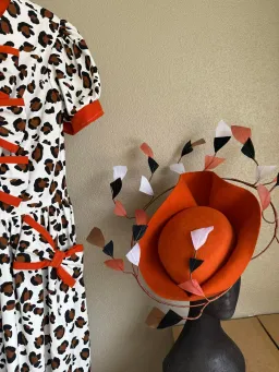 SONLIA CUSTOM MAXI DRESS WHITE/BROWN/ORANGE SIZE 12 for rent on The Volte - image 2