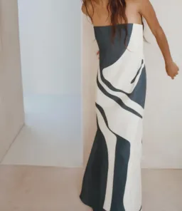 Sir the label Lilou strapless dress in liora charcoal blue size 3(12) for rent on The Volte - image 4