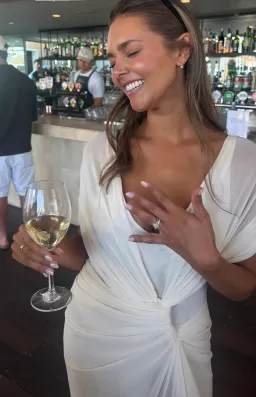 Bec and Bridge Leia Drape Gown Butter Cream White Size 8 for rent on The Volte - image 2