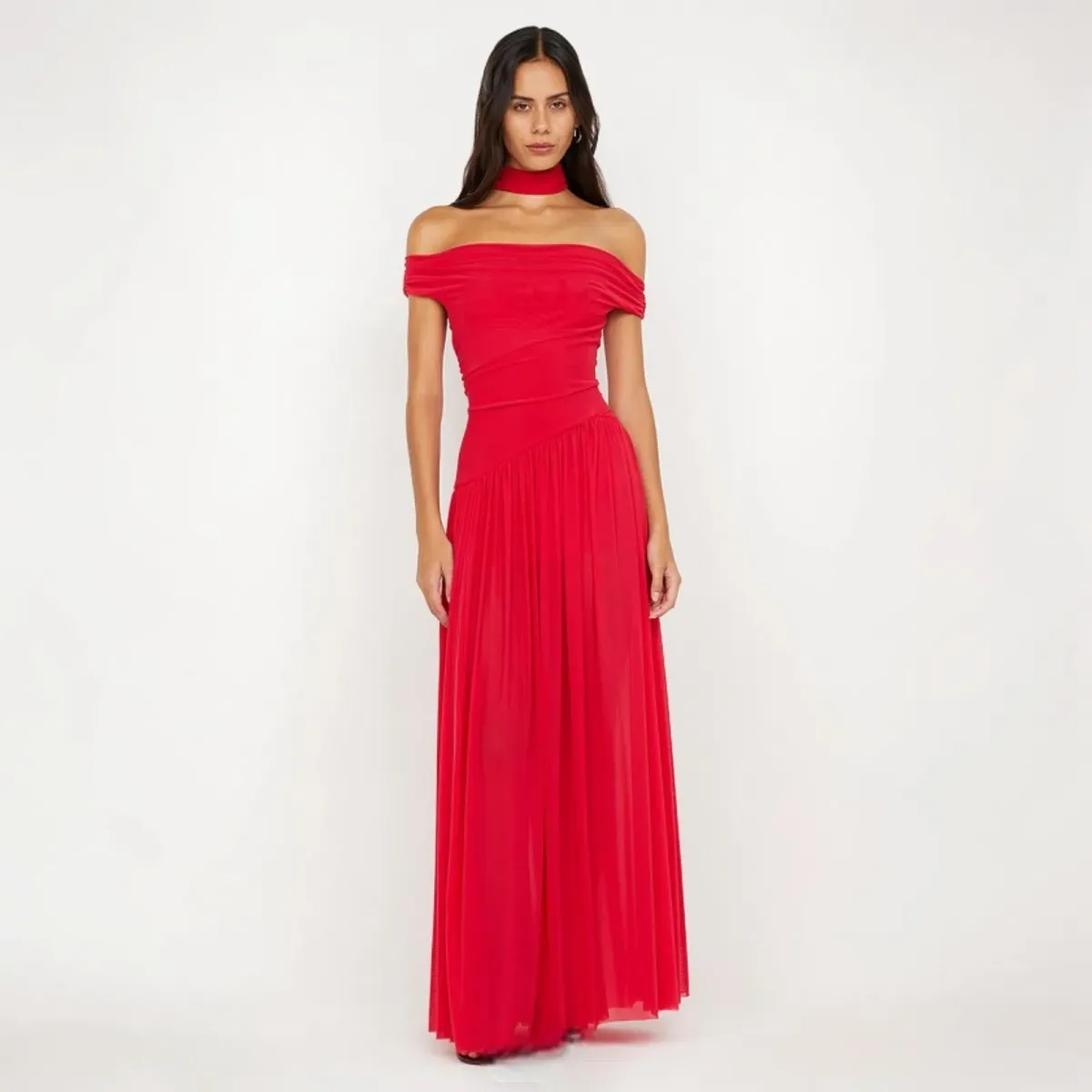 Bec & Bridge Deija Off Shoulder Red Maxi Dress Size 10 - Image 1