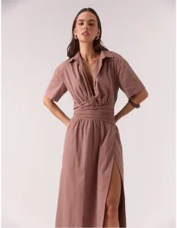 Sovere Atlas Dress Brown Size 12 for rent on The Volte - image 2