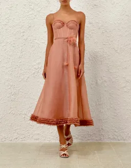 Zimmermann Luna Ruffle Midi Dress s0 for rent on The Volte - image 1