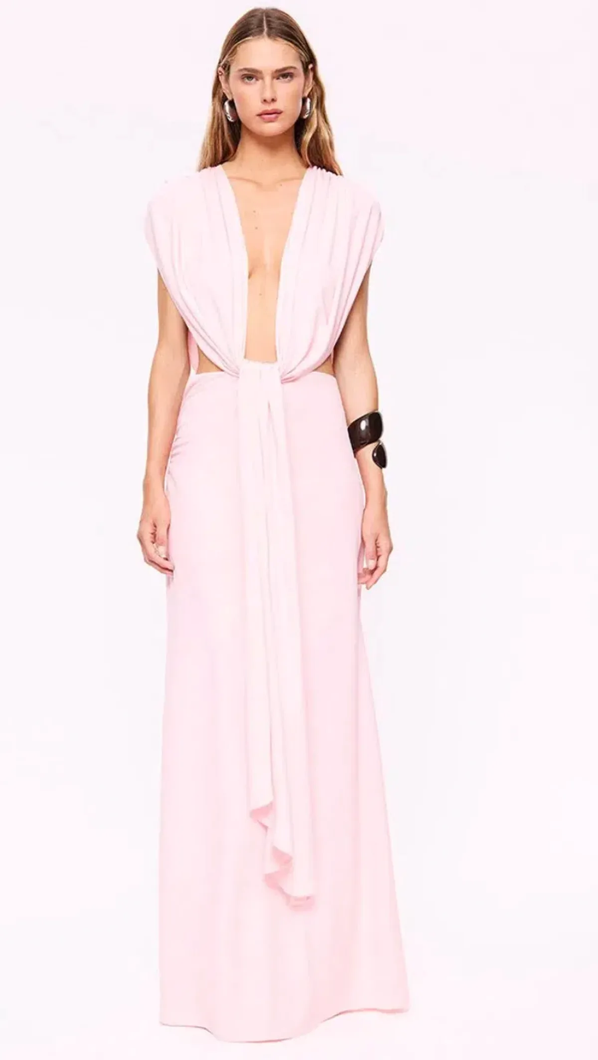 Suboo Jasmine Cutout Draped Gown - Pink - Size S - Image 4