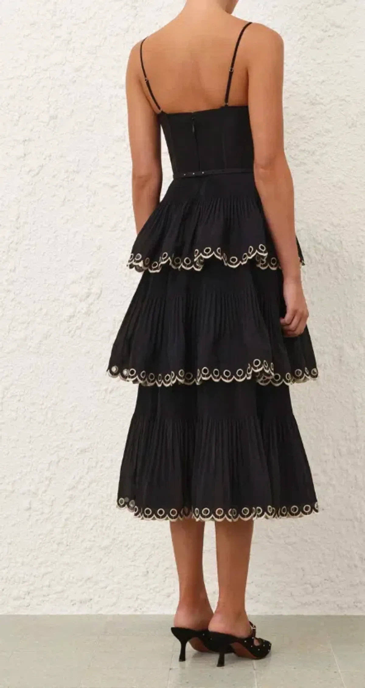 Zimmermann Embroidered Tiered Midi Dress - Image 4