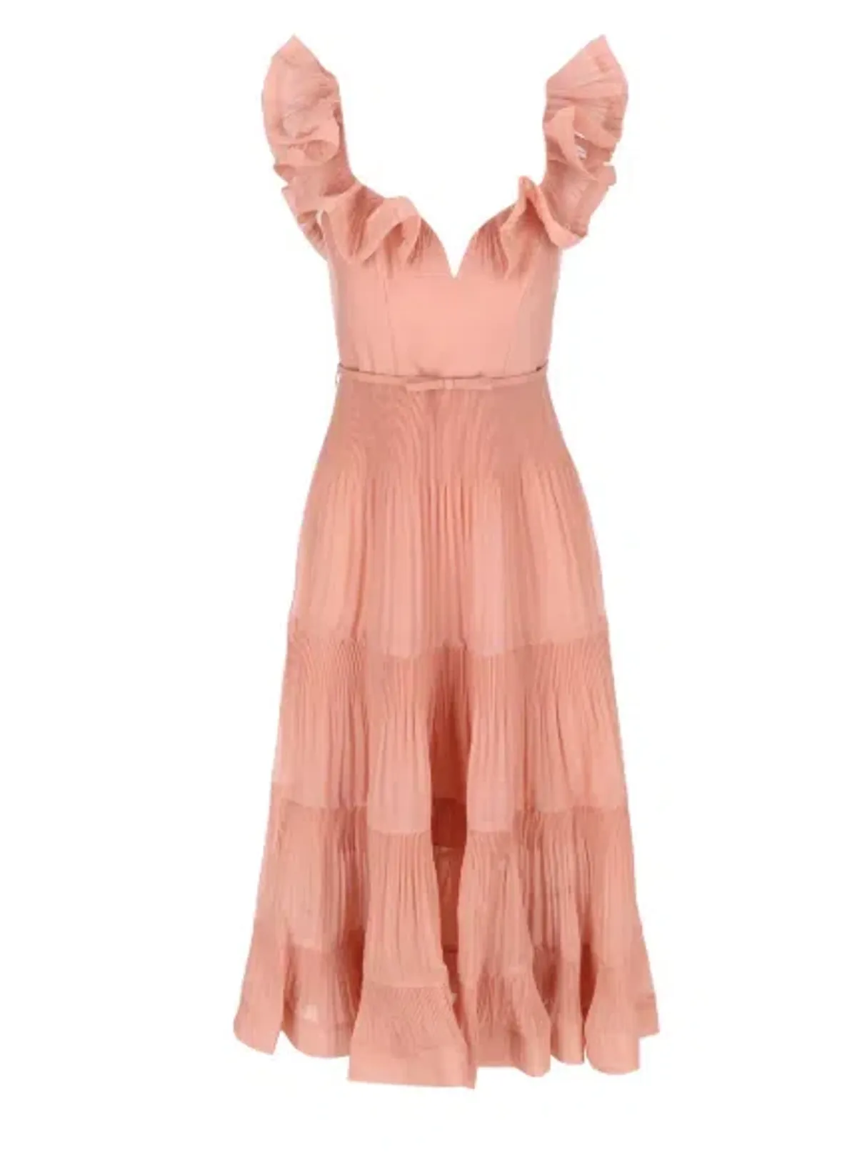 Zimmermann Pleated Frill Midi Dress  - Image 1