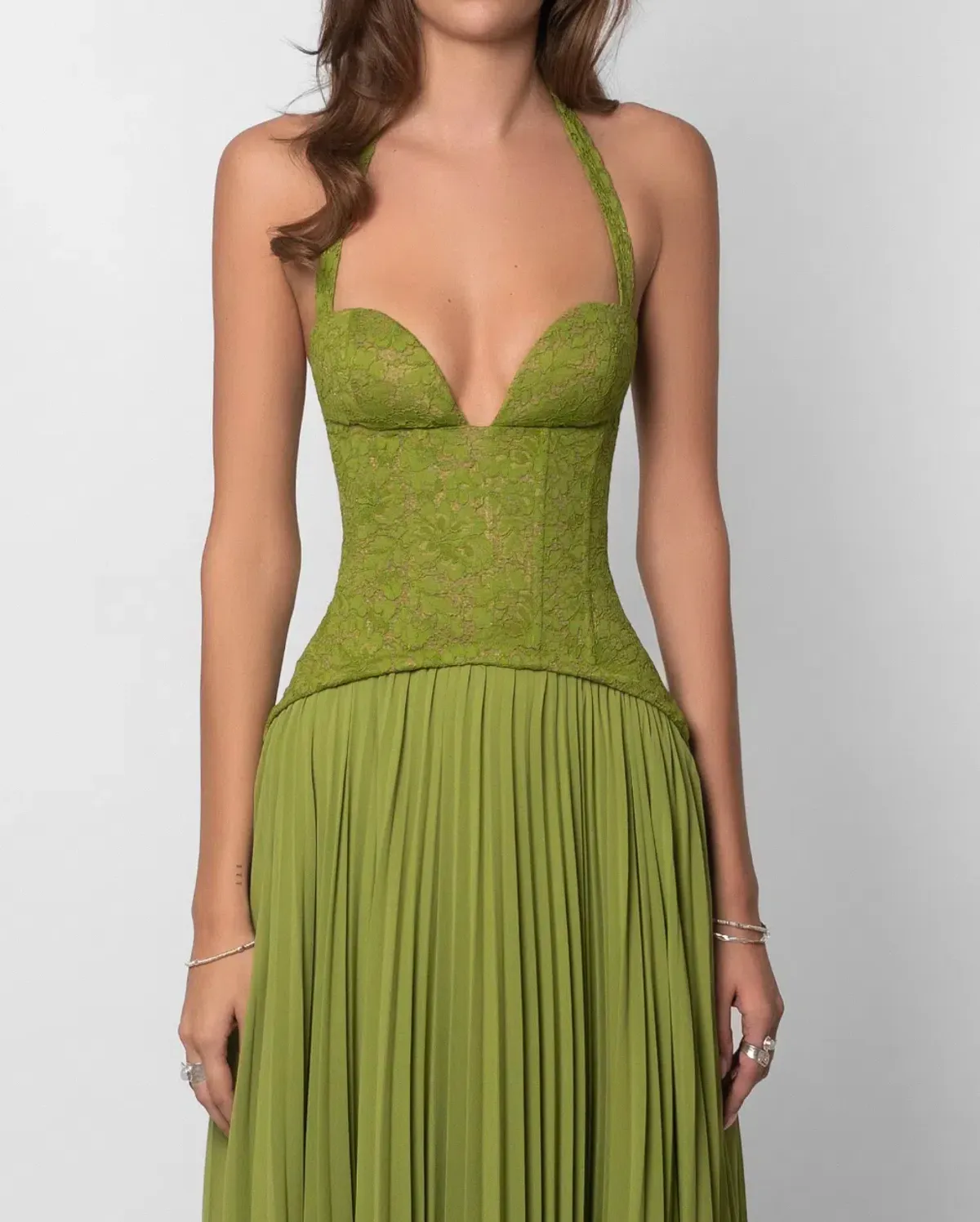 Fenity, Gaia Dress, green, size 8, maxi  - Image 3