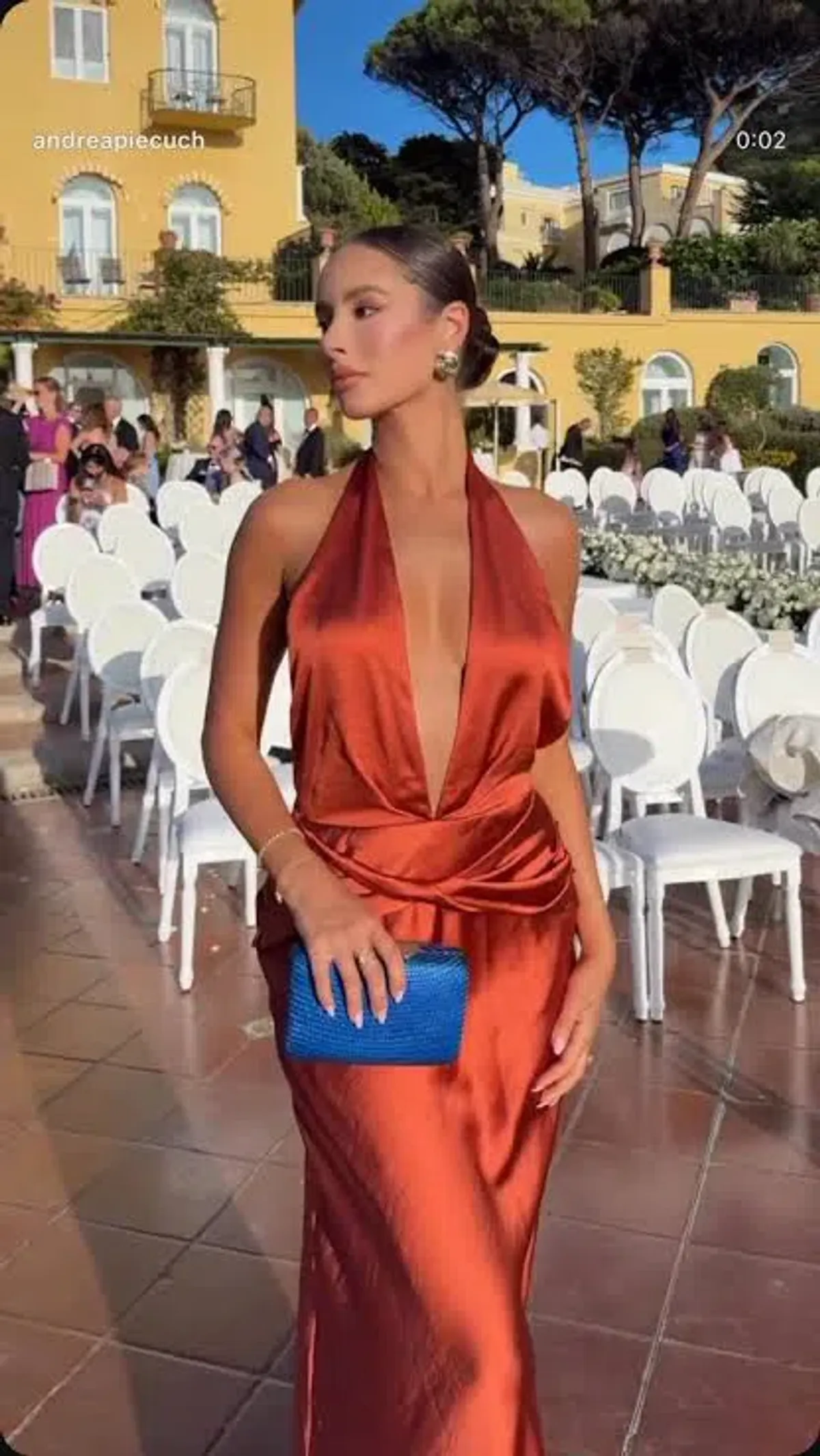 ARCINA ORI FRANCESCA DRESS METALLIC ORANGE SIZE S / 8 - Image 2