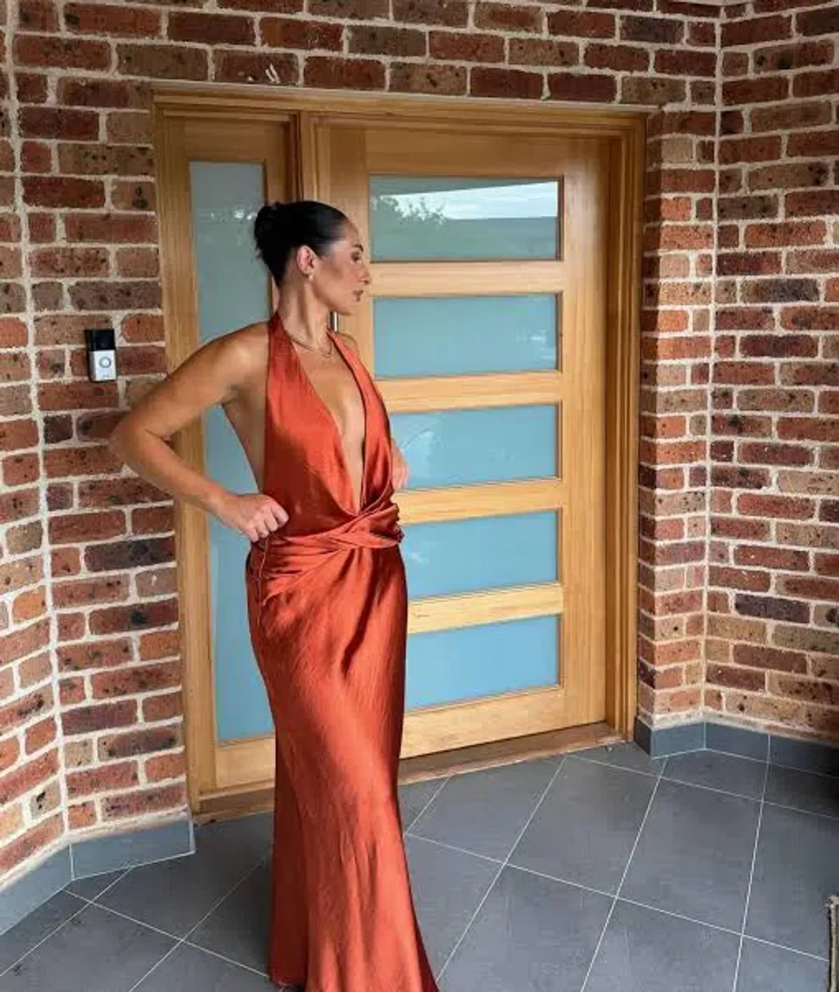 ARCINA ORI FRANCESCA DRESS METALLIC ORANGE SIZE S / 8 - Image 4