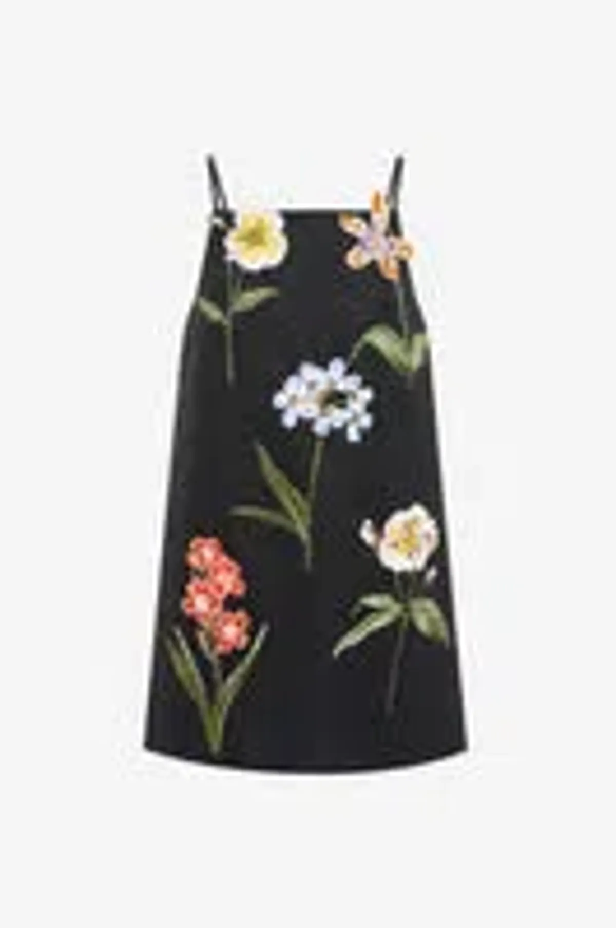 Leia Embroidered Mini Dress - Botanical Print in Ebony - AU 10 (US 6) / Botanical Print in Ebony - Image 1