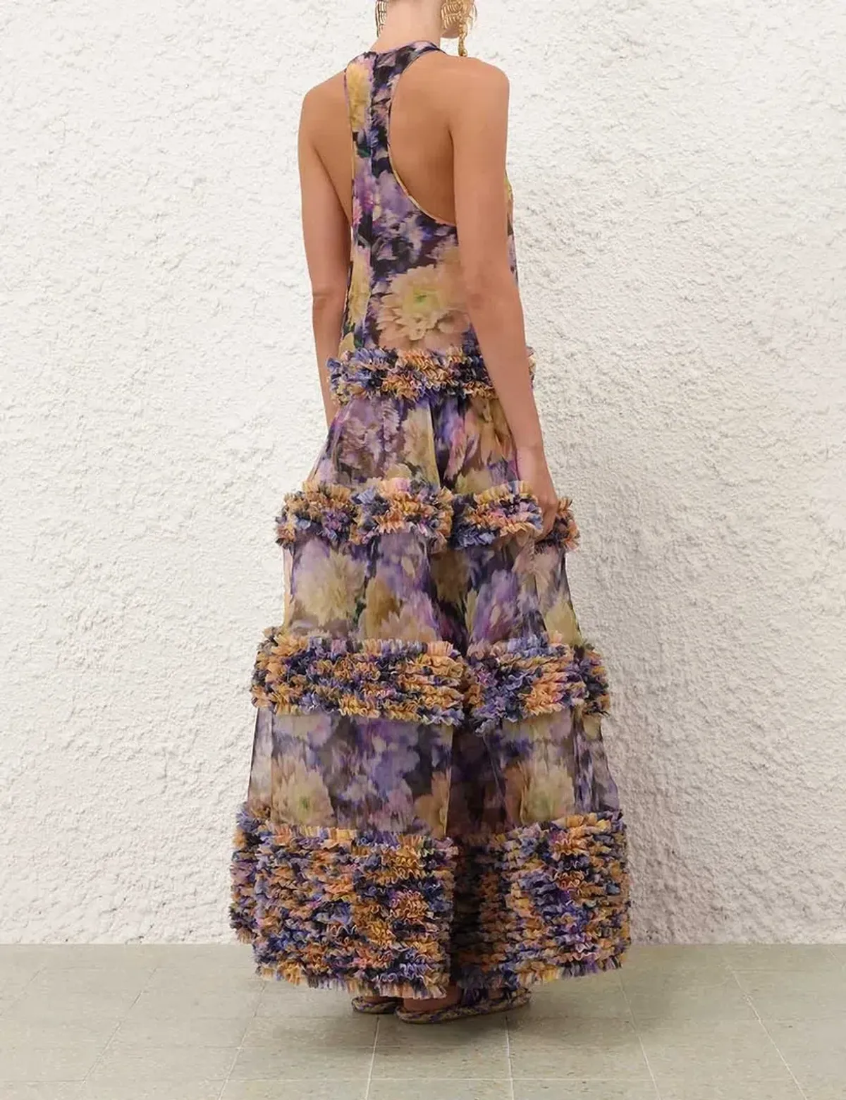 Zimmermann Luna Ruffle Maxi Dress Violet Dahlia size 1/ AU 10 - Image 5