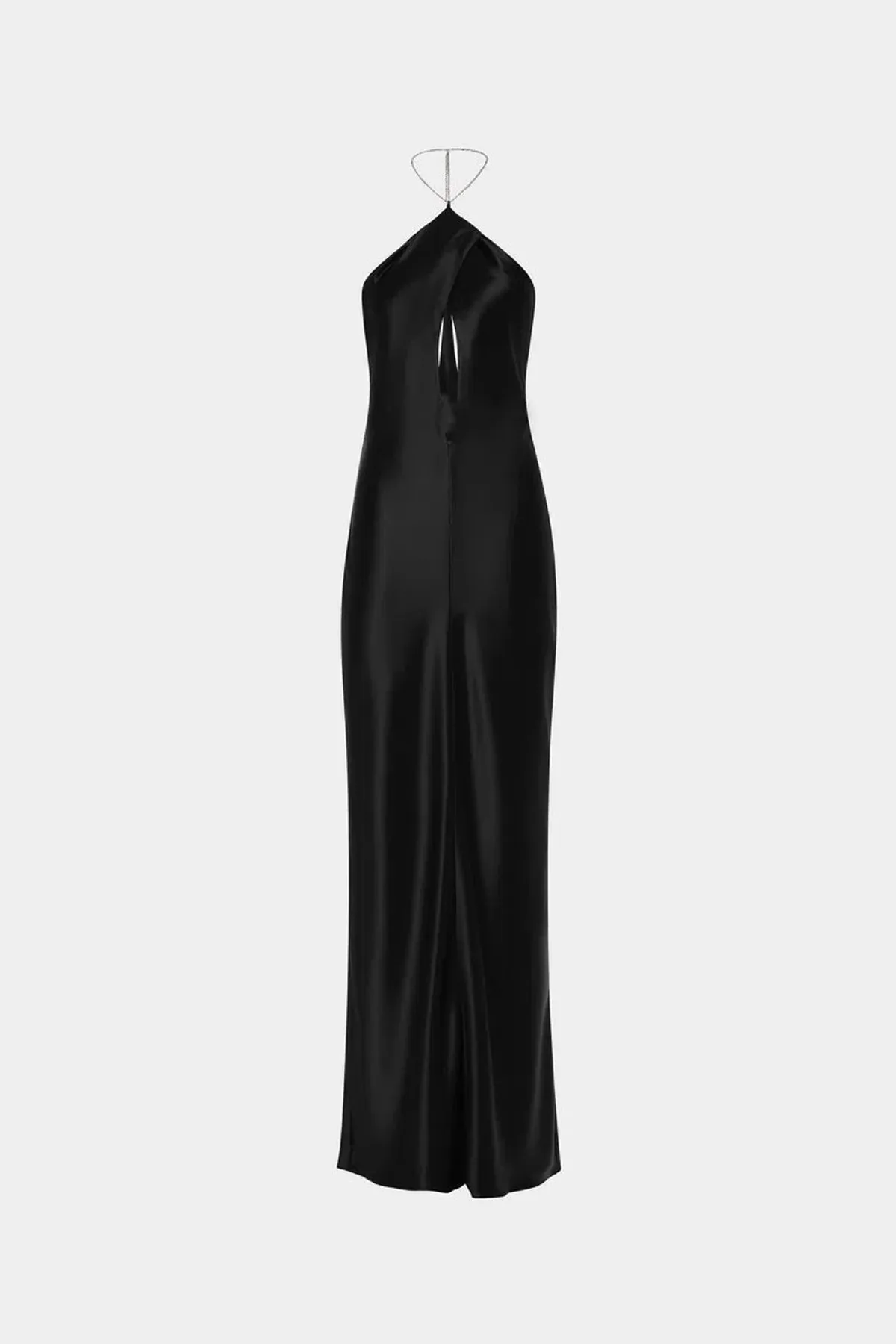 New MISHA "The Xanthe" Satin Chain Maxi Dress, Size 10 in BLACK - Image 4