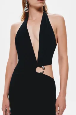 New MISHA “Devon” Cupro Maxi Dress in Black: Size 8 AU Formal Gown for rent on The Volte - image 5