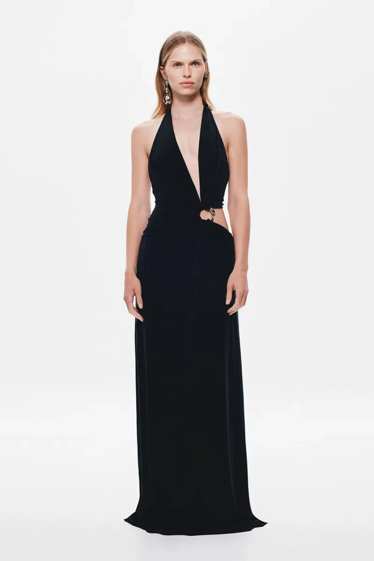 New MISHA “Devon” Cupro Maxi Dress in Black - Size 10 Formal Gown - Image 2