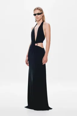 New MISHA “Devon” Cupro Maxi Dress in Black - Size 10 Formal Gown for rent on The Volte - image 3