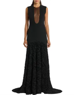 Carla Zampatti Castro Black Plunge Gown - Size 6 for rent on The Volte - image 1