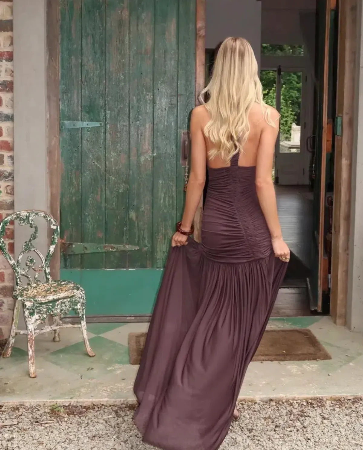 CHRISTOPHER ESBER ORION GOWN in Malbec Brown - Image 4