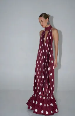 L'idee Libertie Gown - Polka Wine - size 8 for rent on The Volte - image 2