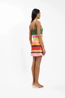With HarperBias Mini Dress | Emerald Stripe  - Size Small for rent on The Volte - image 2