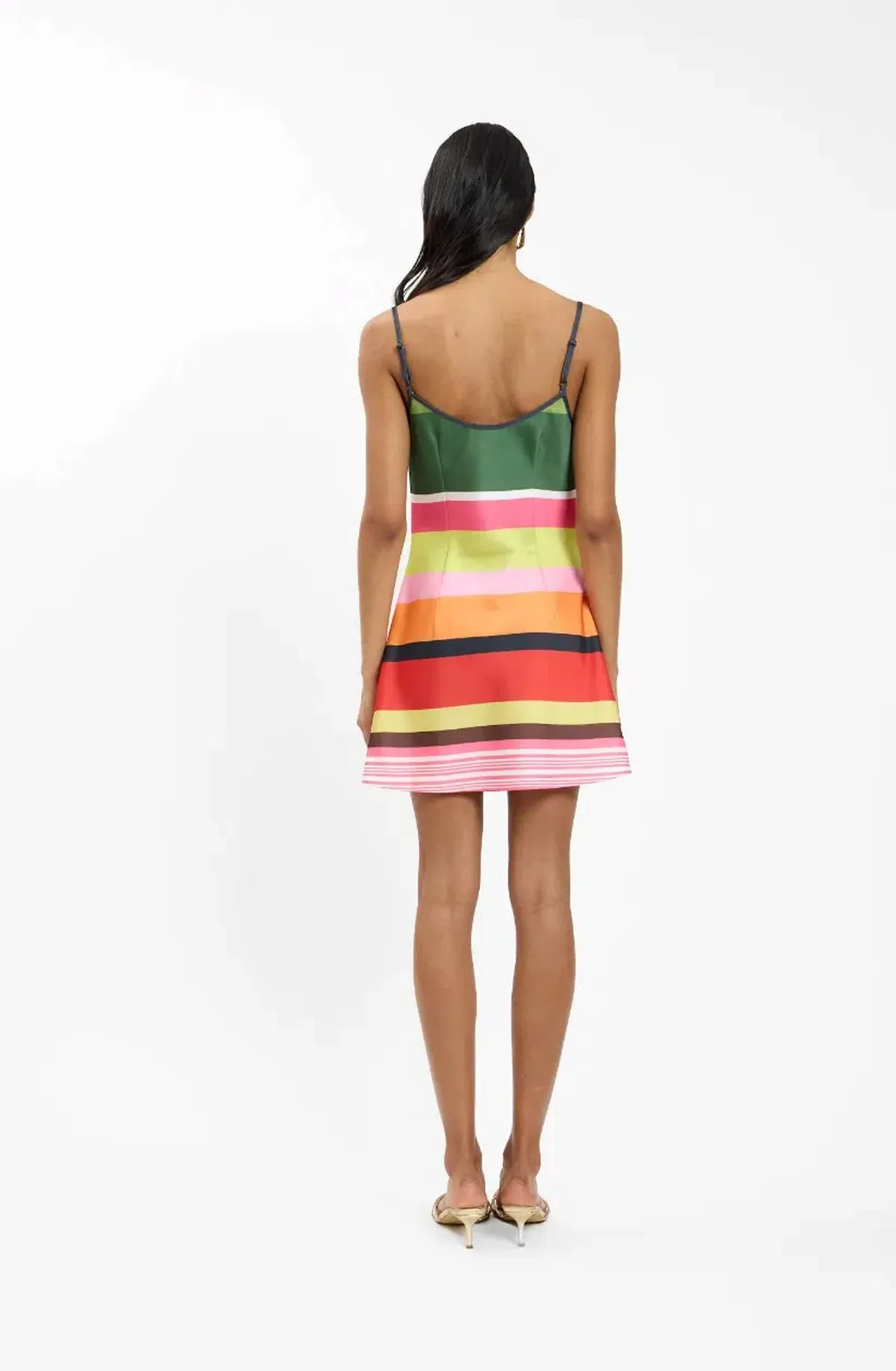 With HarperBias Mini Dress | Emerald Stripe  - Size Small - Image 3