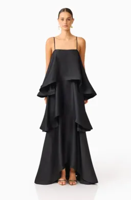 TILLY TIERED MAXI DRESS | BLACK - SIZE 8 for rent on The Volte - image 1
