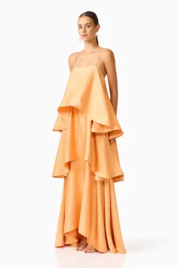 TILLY TIERED MAXI DRESS | ORANGE - SIZE 6 for rent on The Volte - image 2