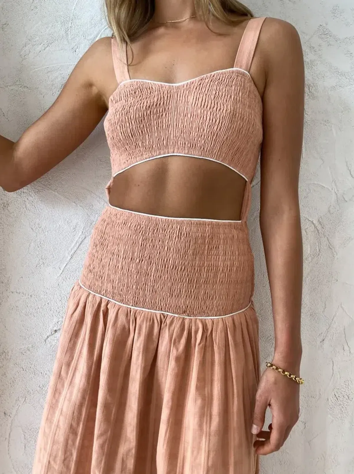 Mon Renn Sofia Midi Dress In Blush Size 8 - Image 4