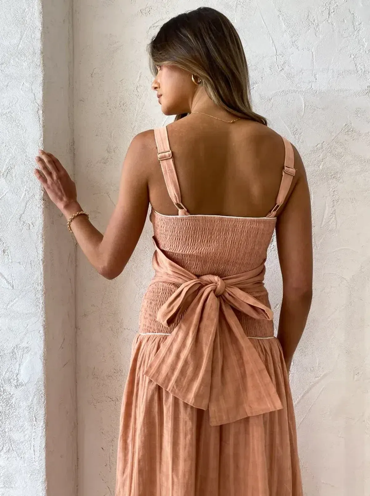 Mon Renn Sofia Midi Dress In Blush Size 8 - Image 5