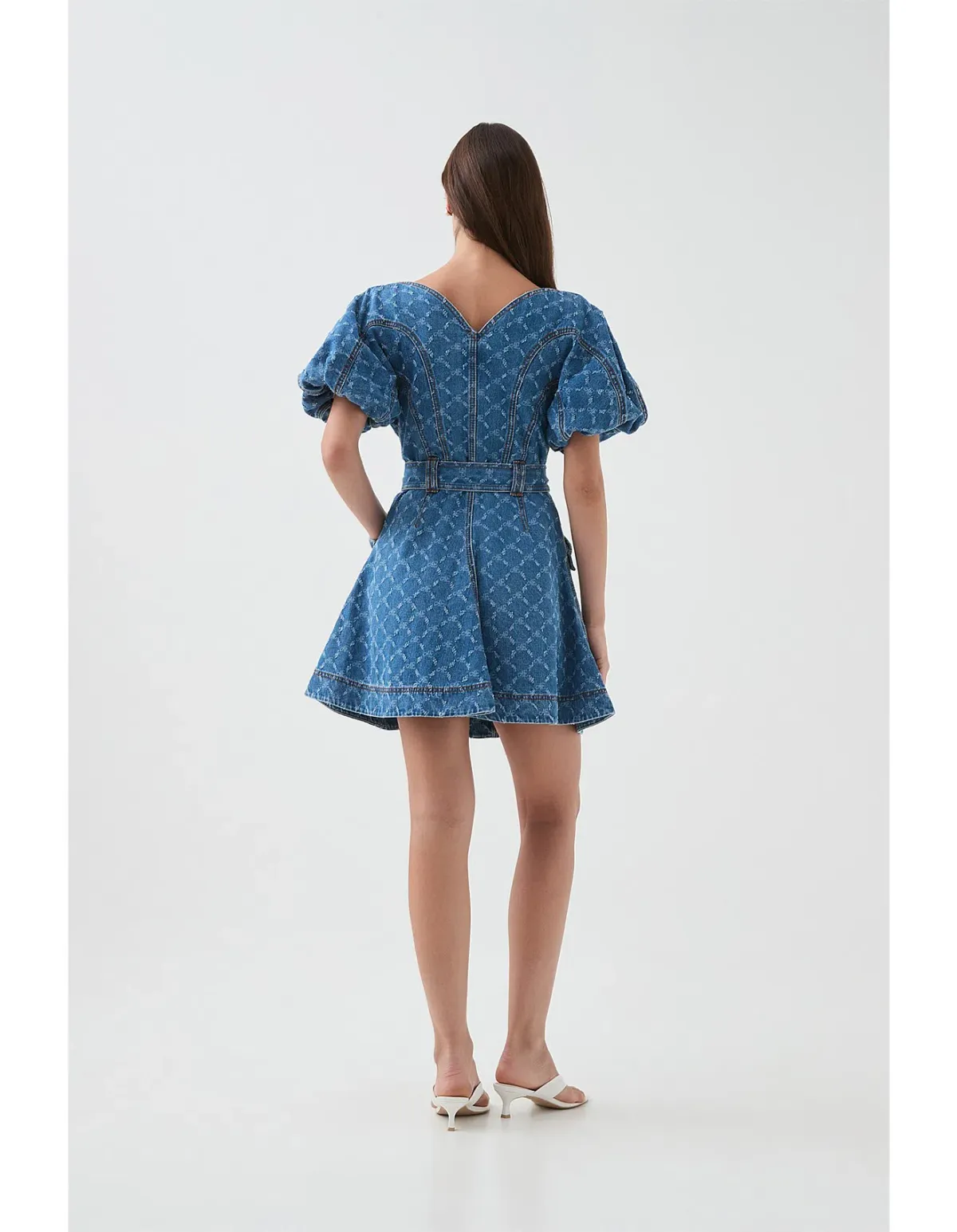 Aje Diamond logo denim mini dress sz 16 - Image 3