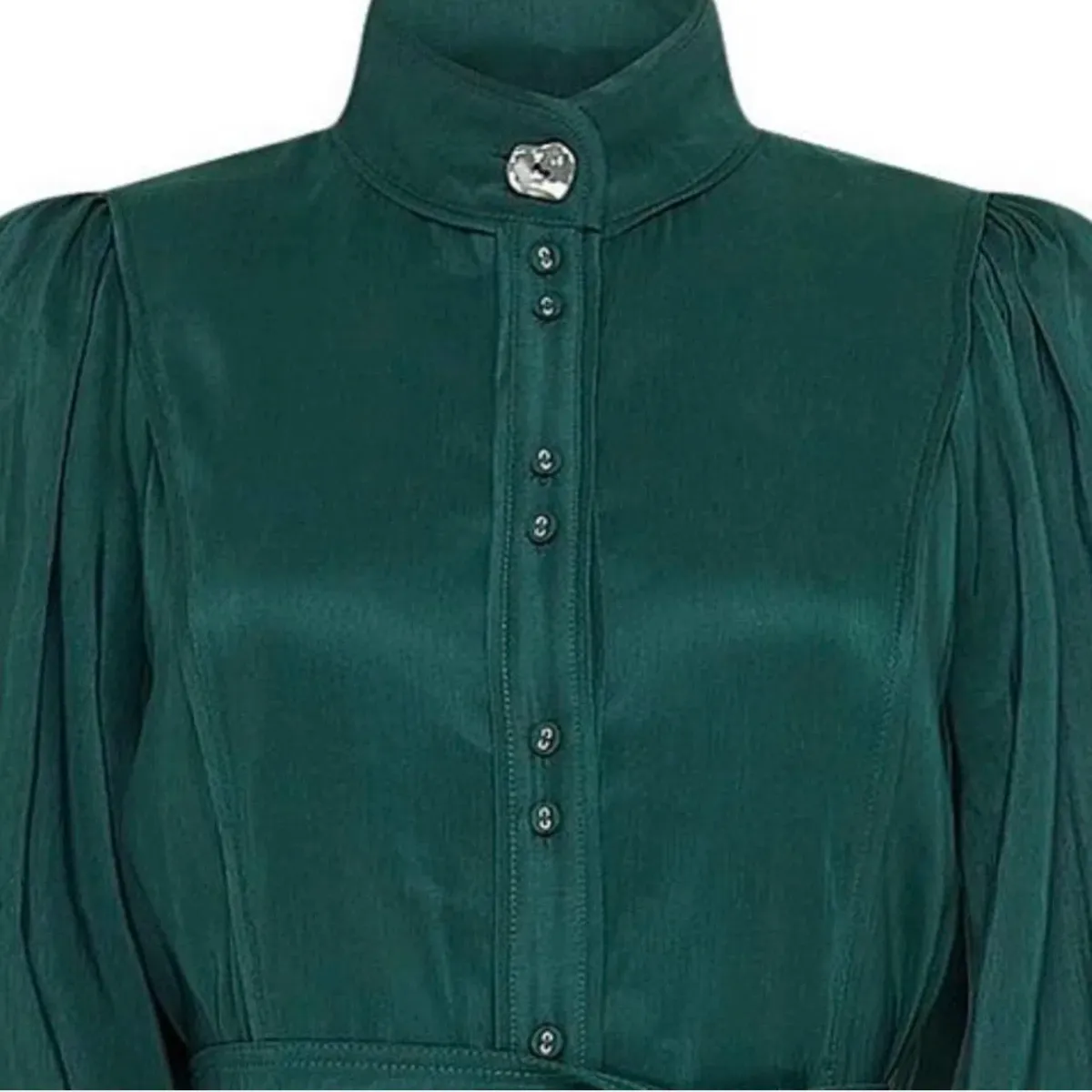 Aje emerald green Gentle shirt dress sz 14 - Image 5