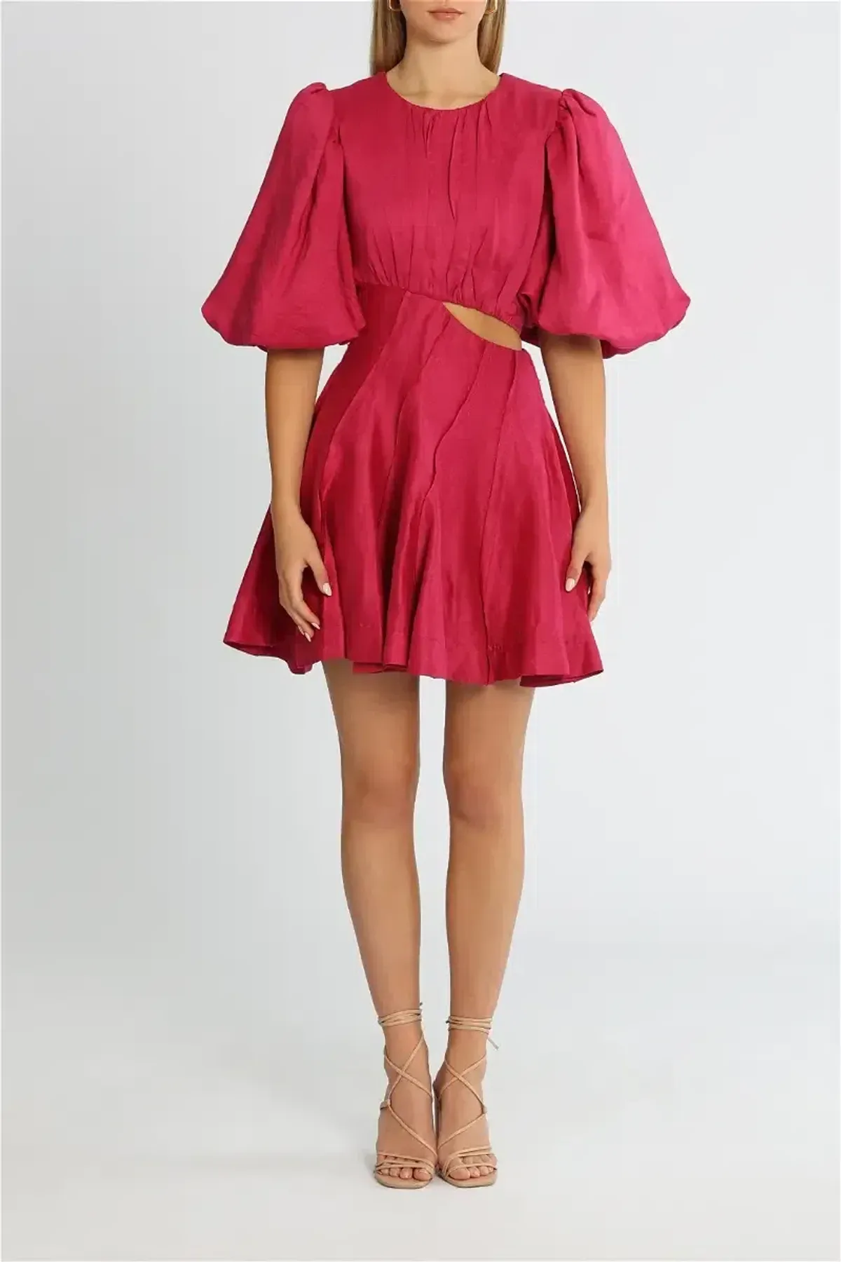 Aje asymmetrical mini dress fuschia sz 12 - Image 2