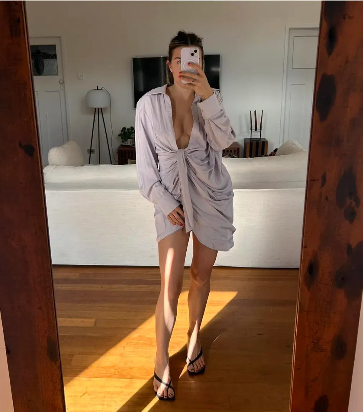 Jacquemus La Robe Bahia Mini Shirt Dress Mini Lilac Size AU 6 - Image 1