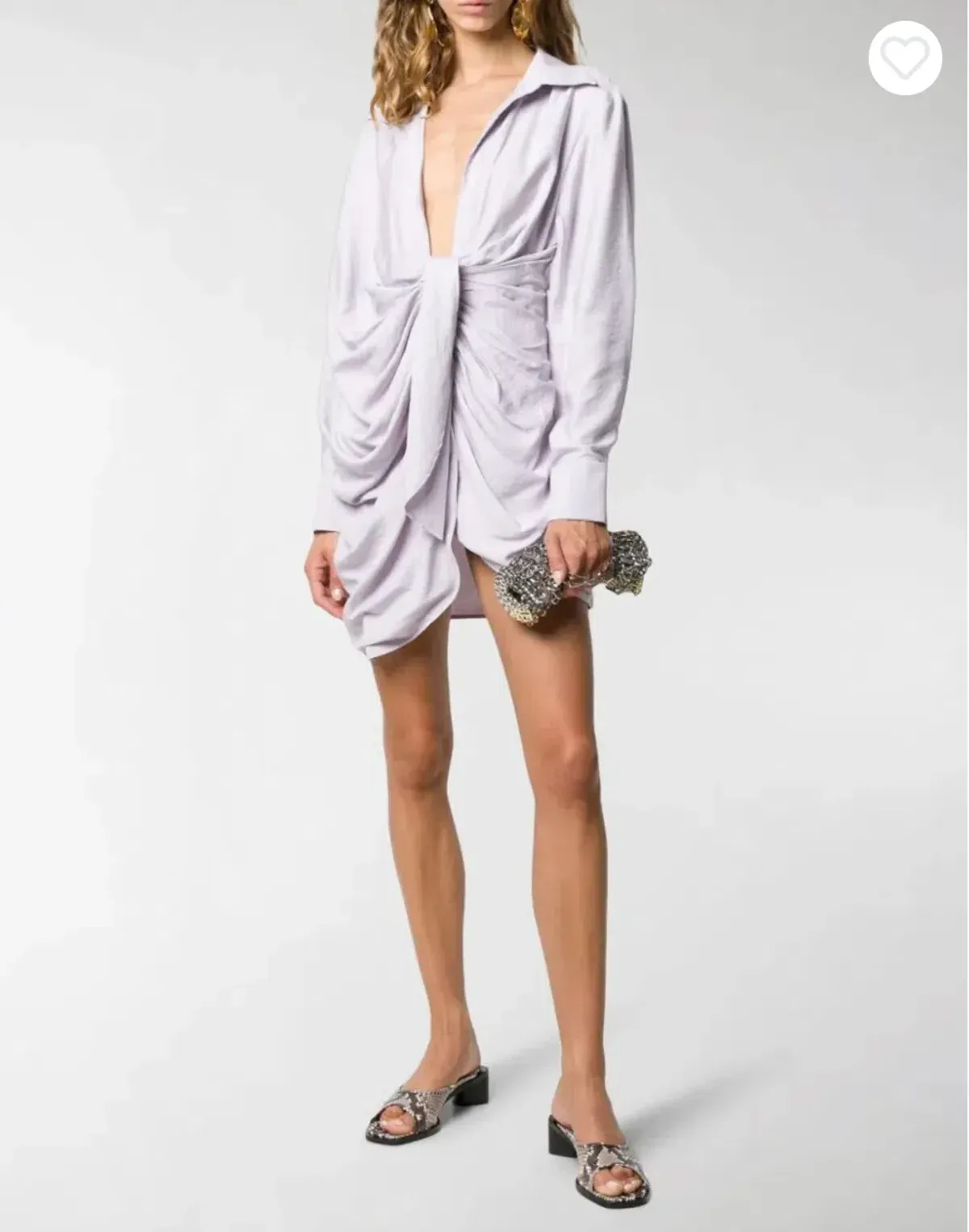 Jacquemus La Robe Bahia Mini Shirt Dress Mini Lilac Size AU 6 - Image 2