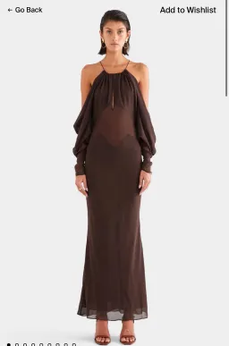 Silk Off Shoulder Column Maxi Dress for rent on The Volte - image 1
