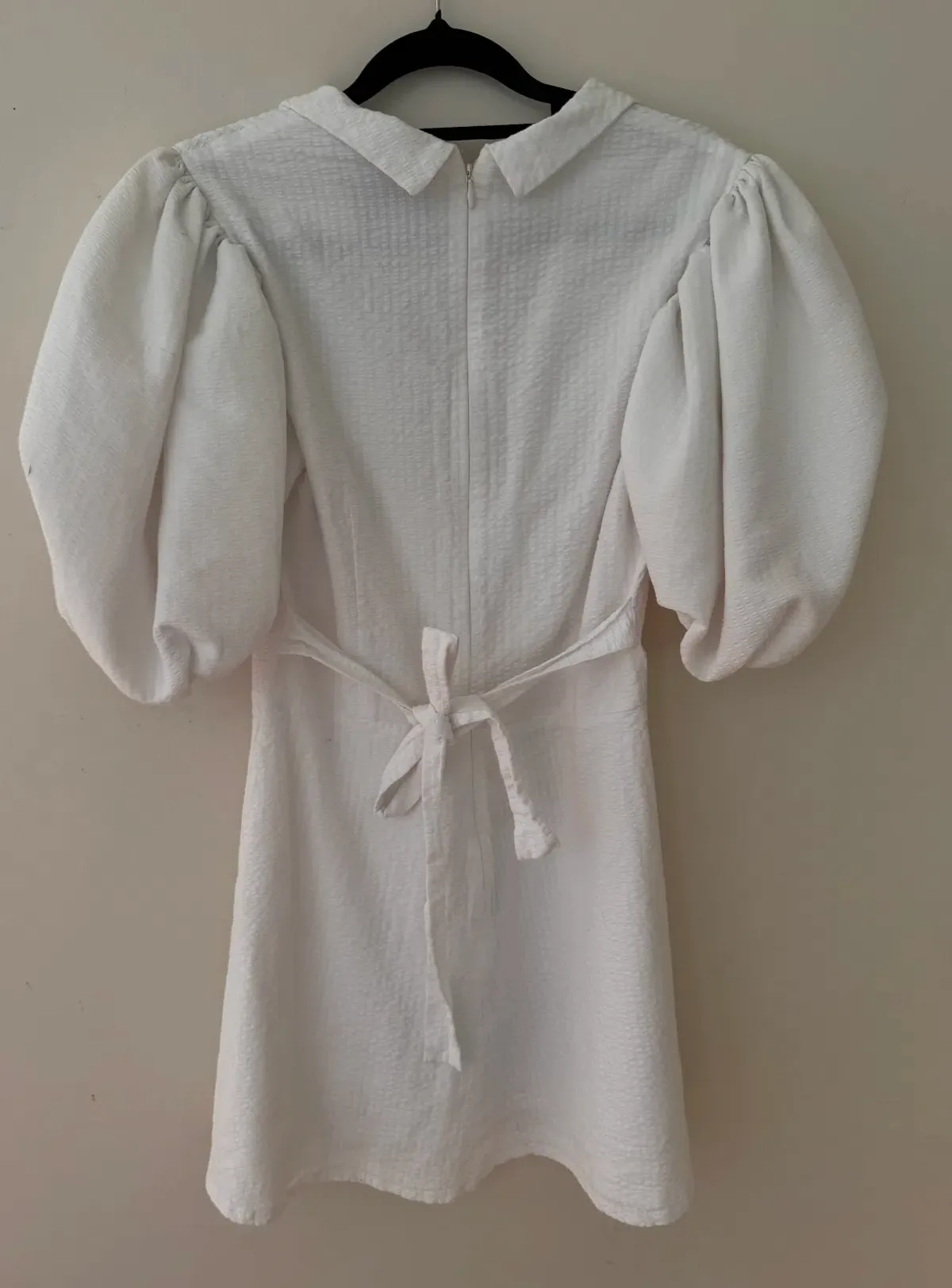 Van Der Kooij Searsucker Mini Dress White Size 0 - Image 6