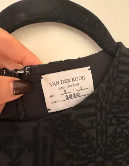 Custom Made Van Der Kooij Mini Dress Black Cocktail Puff Sleeve for rent on The Volte - image 4