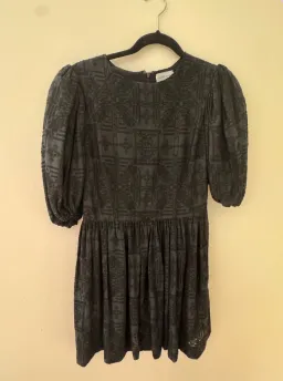 Custom Made Van Der Kooij Mini Dress Black Cocktail Puff Sleeve for rent on The Volte - image 3