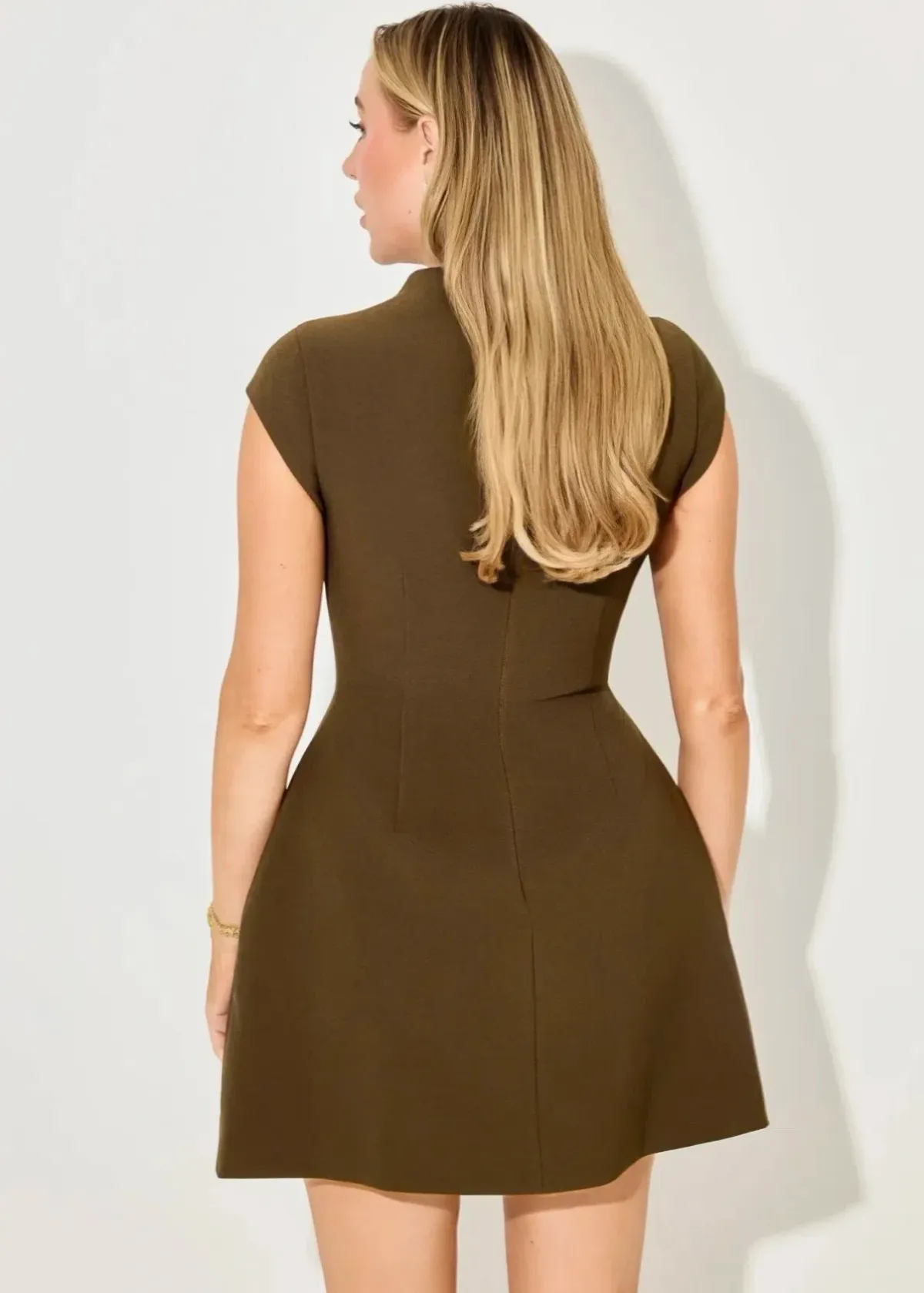 Odd Muse Cap Sleeve Dress Chocolate Brown - Image 3