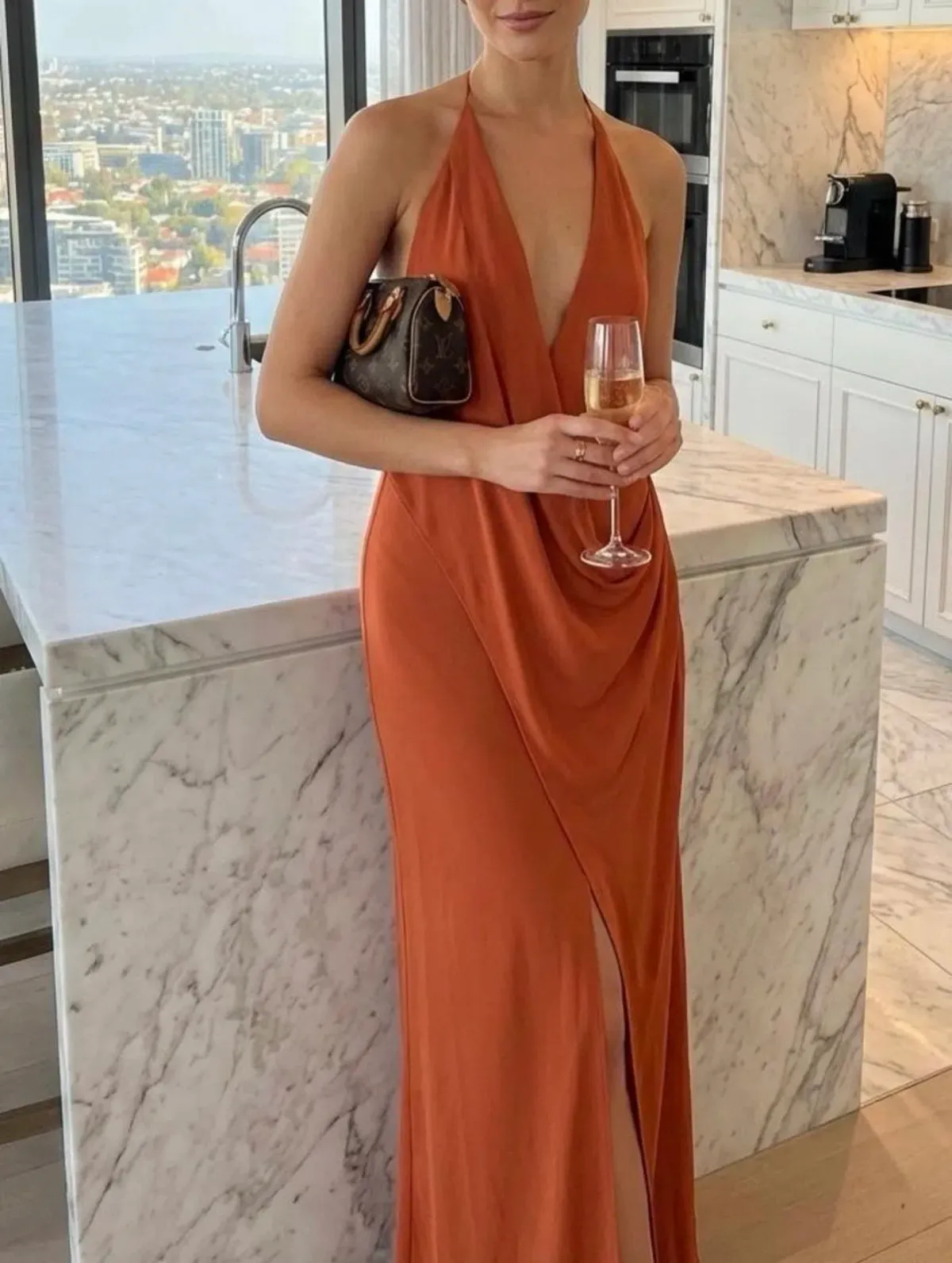 BEC & BRIDGE SABRINA DRAPE MAXI / PERSIMMON / SIZE 8 - Image 1