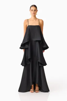 ELLIATT TILLY TIERED MAXI BLACK SIZE 10 for rent on The Volte - image 1
