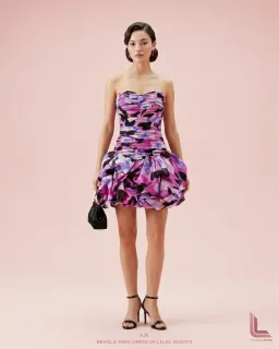 Aje Behold Mini Dress in Lilac Nights for rent on The Volte - image 1