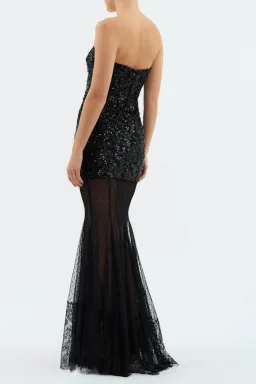New REBECCA VALLANCE Diana Gown - Size 12 - Strapless Black Formal Maxi Dress for rent on The Volte - image 5