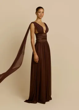 Arcina Ori Ramona Dress in Cacao Size L / AU 12 for rent on The Volte - image 1