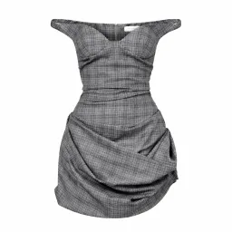 Magda Butrym Ruched Off-Shoulder Wool Bustier Dress for rent on The Volte - image 1