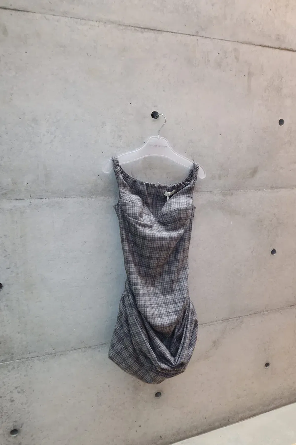 Magda Butrym Ruched Off-Shoulder Wool Bustier Dress - Image 2