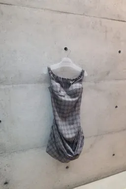 Magda Butrym Ruched Off-Shoulder Wool Bustier Dress for rent on The Volte - image 2